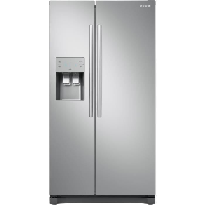 SAMSUNG RS50N3403SA – Réfrigérateur américain – 501 L (357 + 144 L) – Froid  ventilé multiflow – A+ – L 91,2 x H 178,9 cm – Inox-219,99€