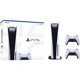 Sony PlayStation 5 - Standard Edition, 825GB SSD, 60FPS, 4K, HDR (Avec lecteur), 2x Manette Dualsense