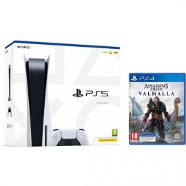 Sony PlayStation 5 - Standard Edition, 825 GB, 4K, HDR (Avec lecteur) + Assassin's Creed Valhalla PS4/PS5